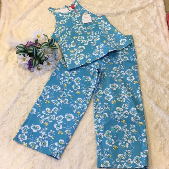 Key West Fabric Pants - NWOT Floral Capris Sz 10.  🌸